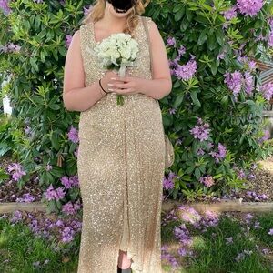 Elegant Gold Sequin Dress